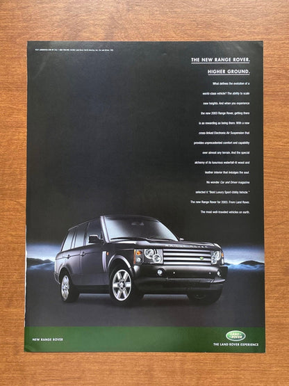 2002 Range Rover "Higher Ground." Advertisement