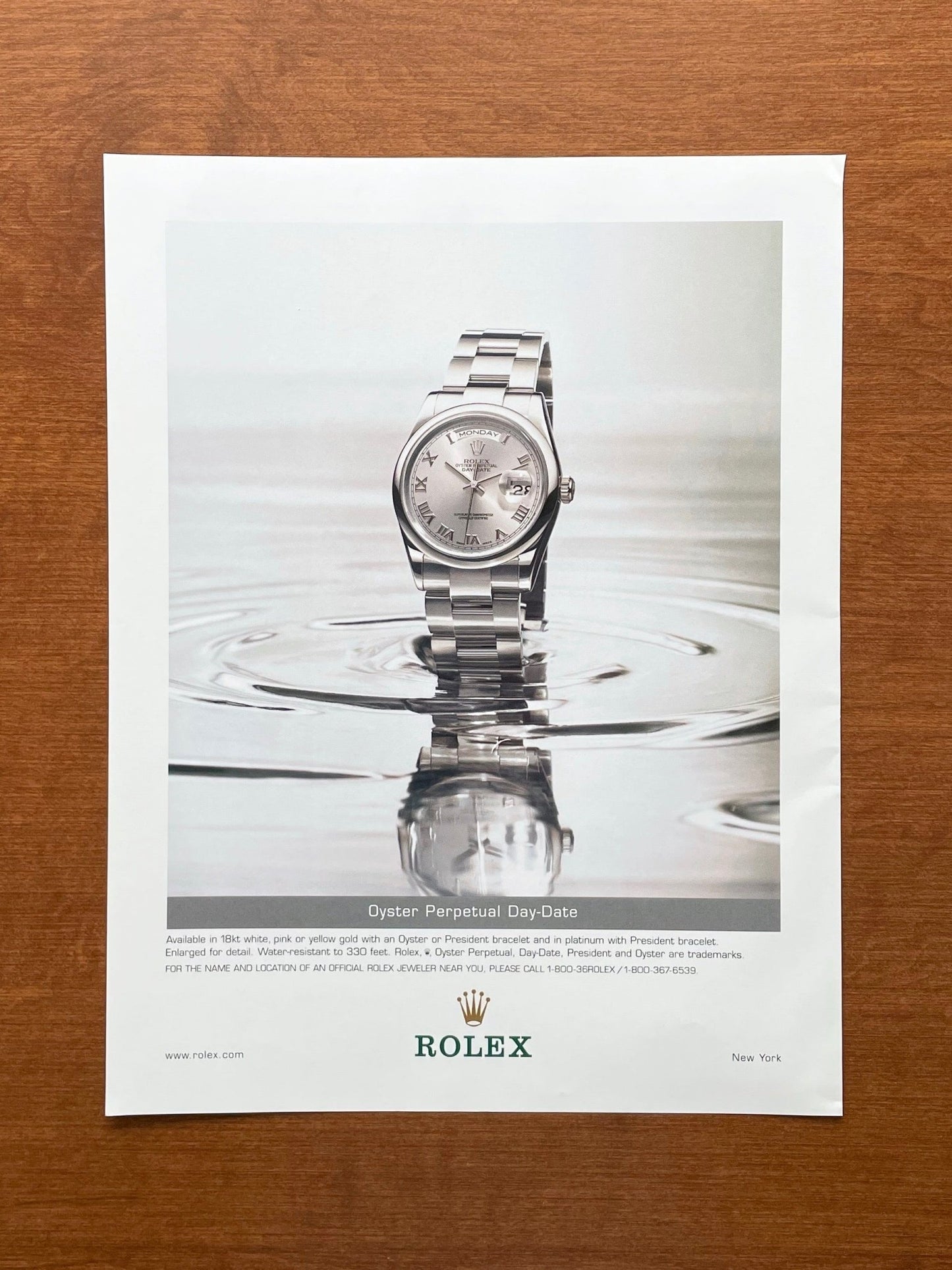 2002 Rolex Platinum Day Date Ref. 118206 Advertisement