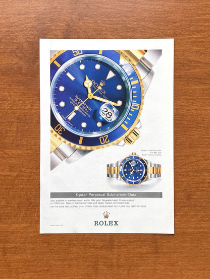 2002 Rolex Submariner Ref. 16613 Advertisement