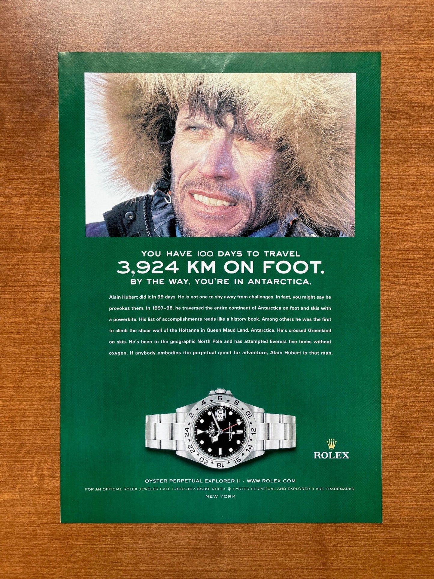 2004 Rolex Explorer II Ref. 16570 "3,924 KM On Foot." Advertisement