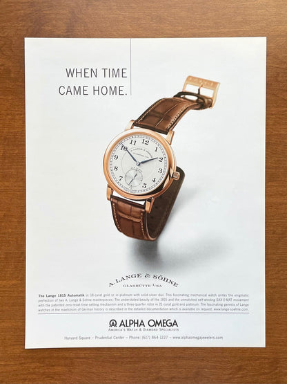 2005 A. Lange & Sohne Lange 1815 Automatik Advertisement