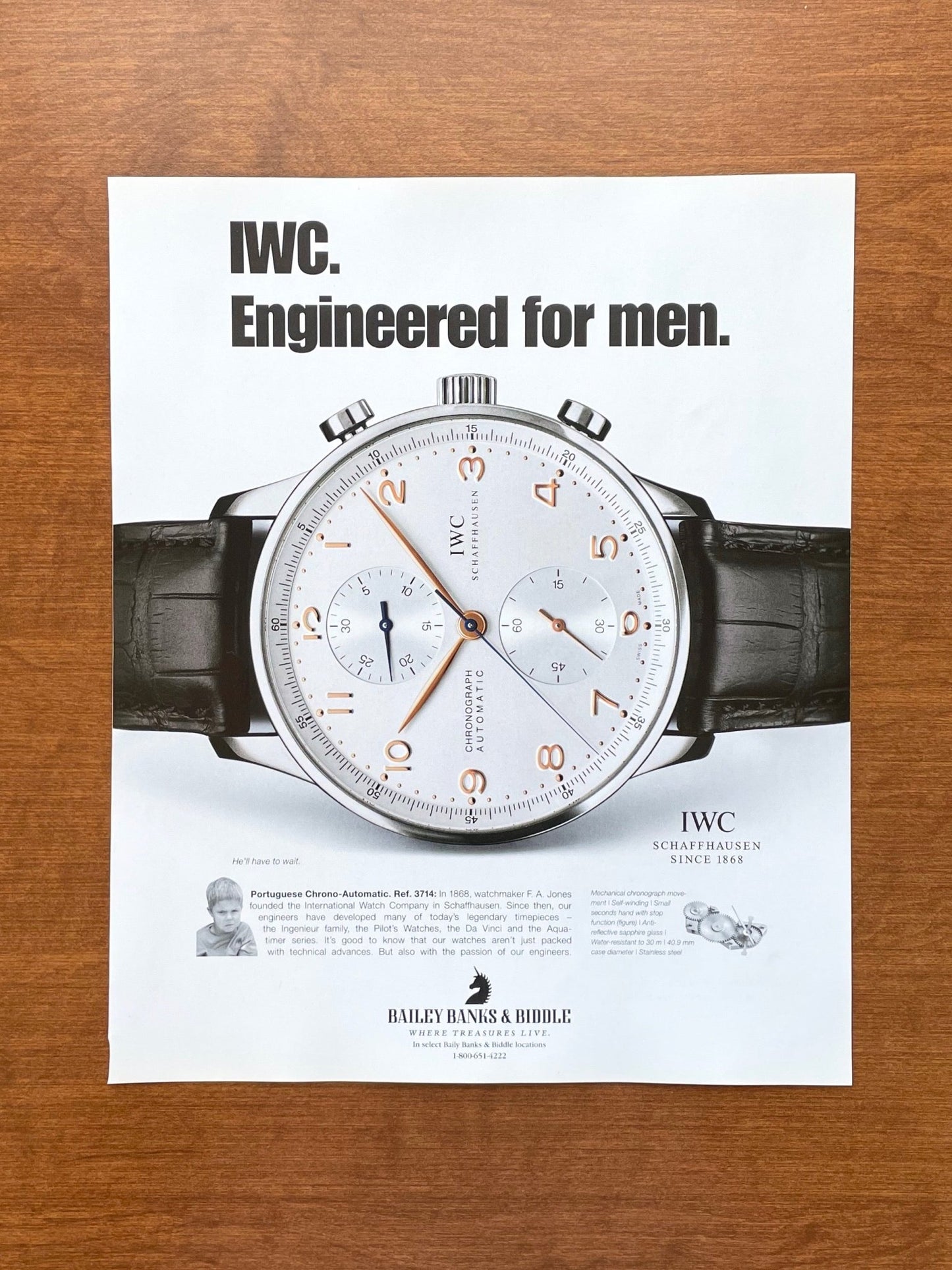 2005 IWC Portuguese Chrono-Automatic Ref. 3714 Advertisement