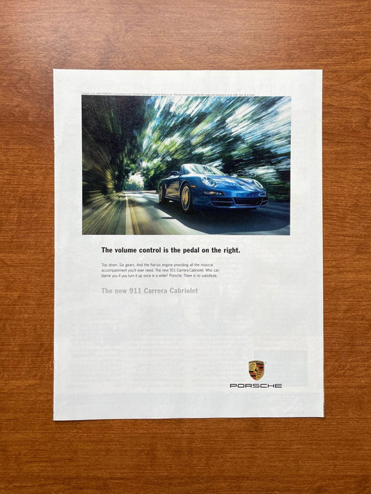 2005 Porsche 911 Carrera Cabriolet "volume... on the right" Advertisement