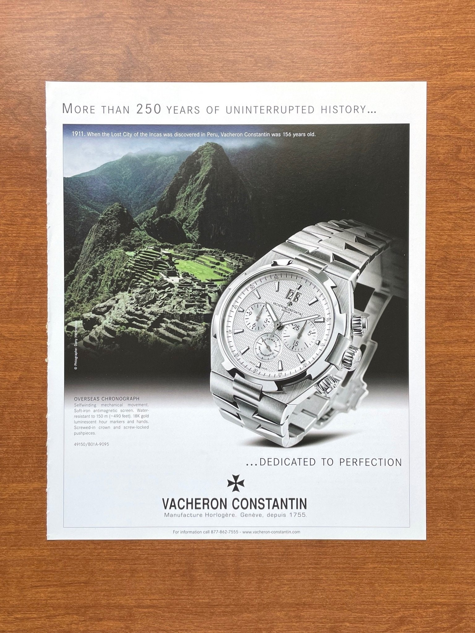 2006 Vacheron Constantin Overseas Chronograph Advertisement | Ad