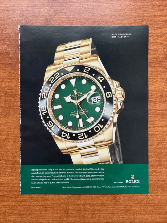 2007 Rolex GMT Master II Ref. 116718 w/ Green dial Advertisement