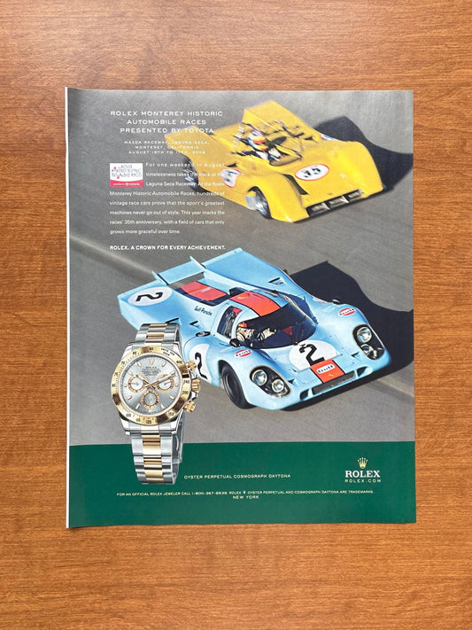 2008 Rolex Daytona Ref. 116523 "Monterey Historic Automobile Races" Advertisement
