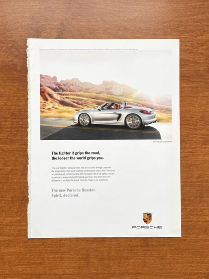 2012 Porsche Boxster "The tighter it grips the road..." Advertisement