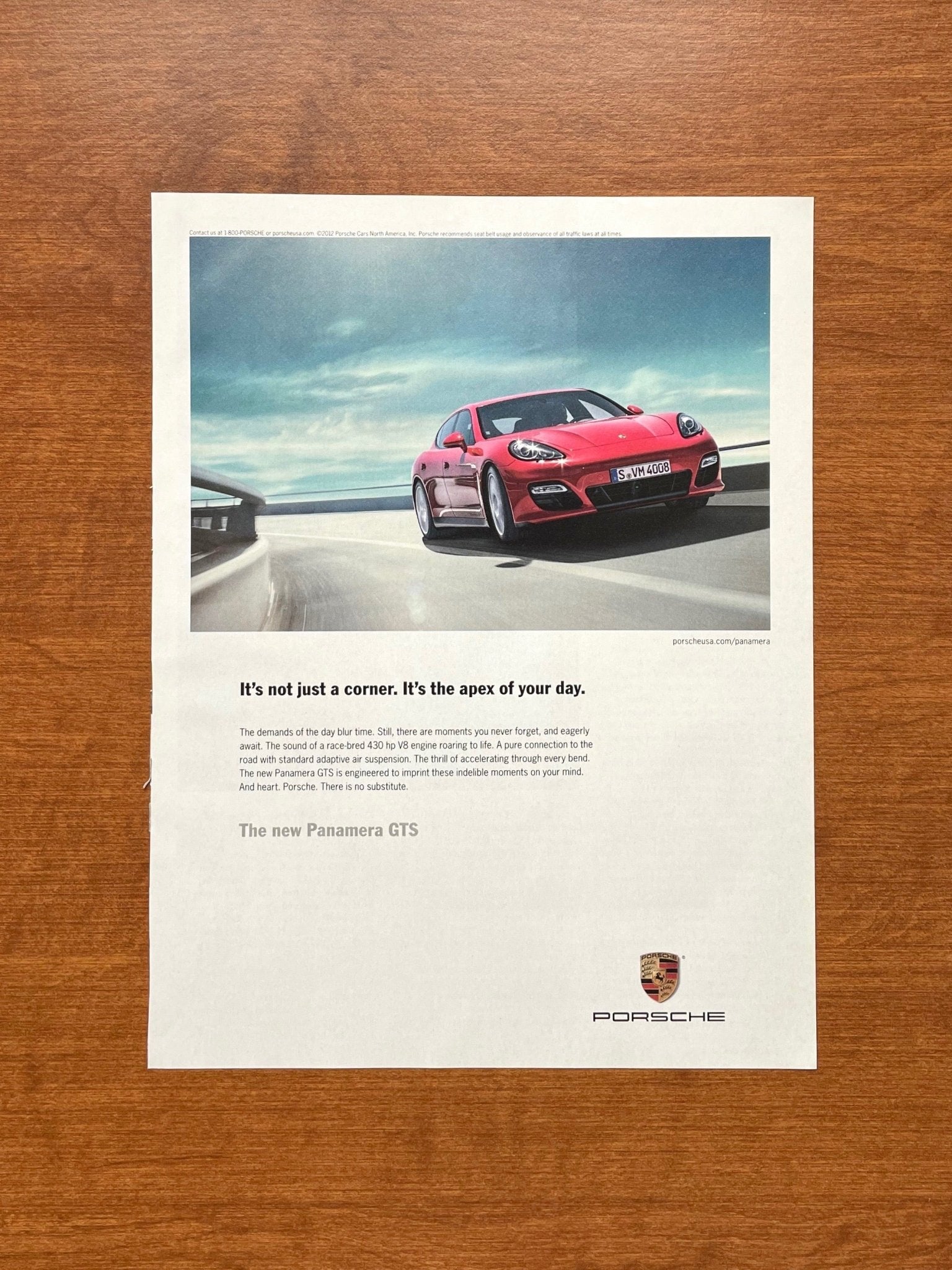 2012 Porsche Panamera GTS "It's not just a corner..." Advertisement
