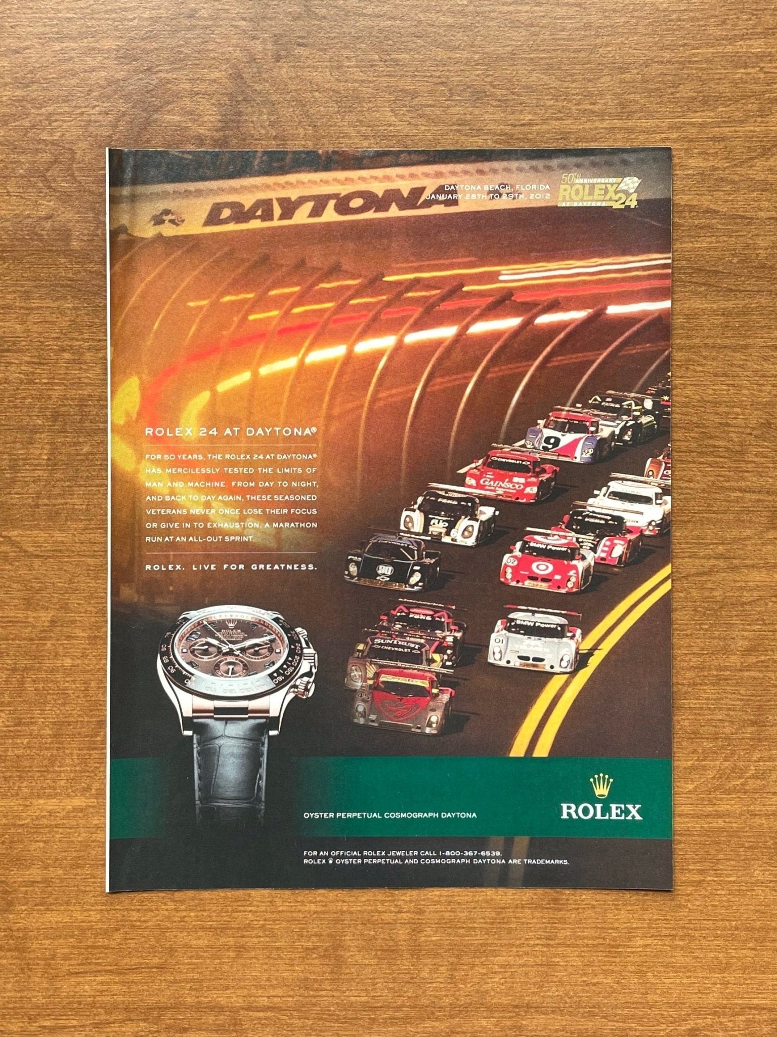 2012 Rolex Daytona Ref. 116515 "Rolex 24 at Daytona" Advertisement