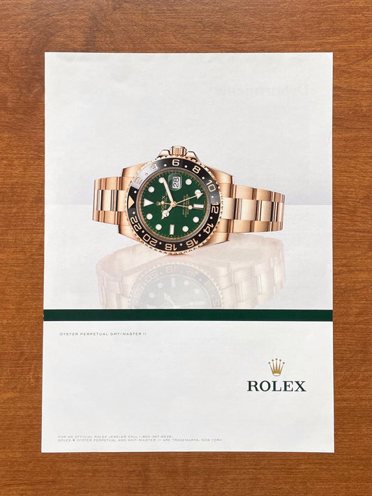 2012 Rolex GMT Master II Ref. 116718 w/ Green dial Advertisement