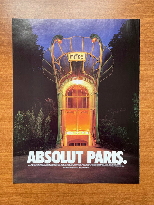 Absolut Paris. Advertisement