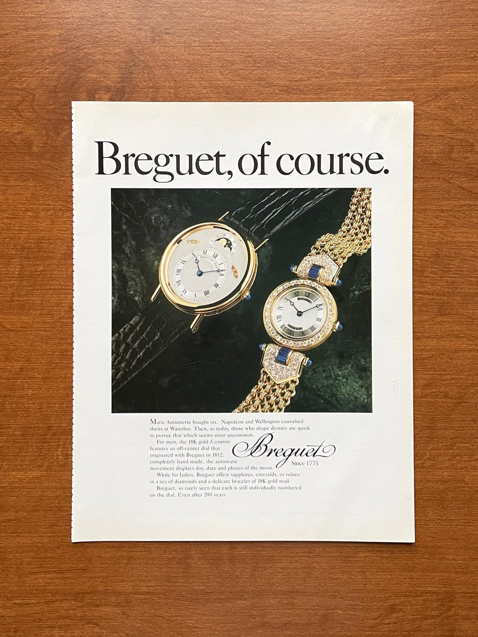 Breguet Excentree and Ladies with sapphires and diamonds Advertisement