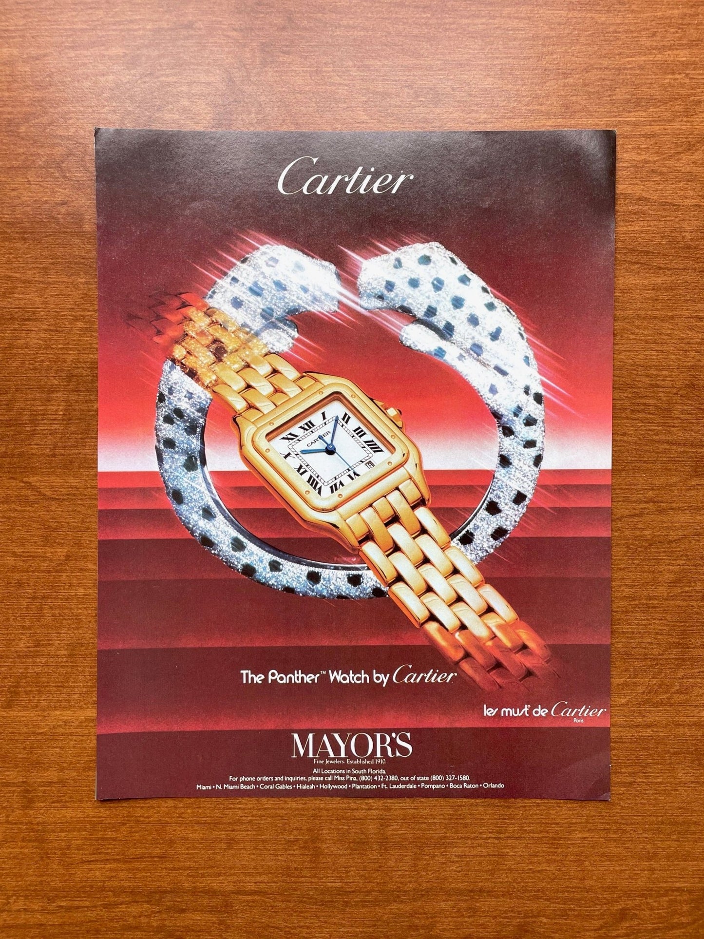 Cartier Panther Watch at Mayor's Advertisement
