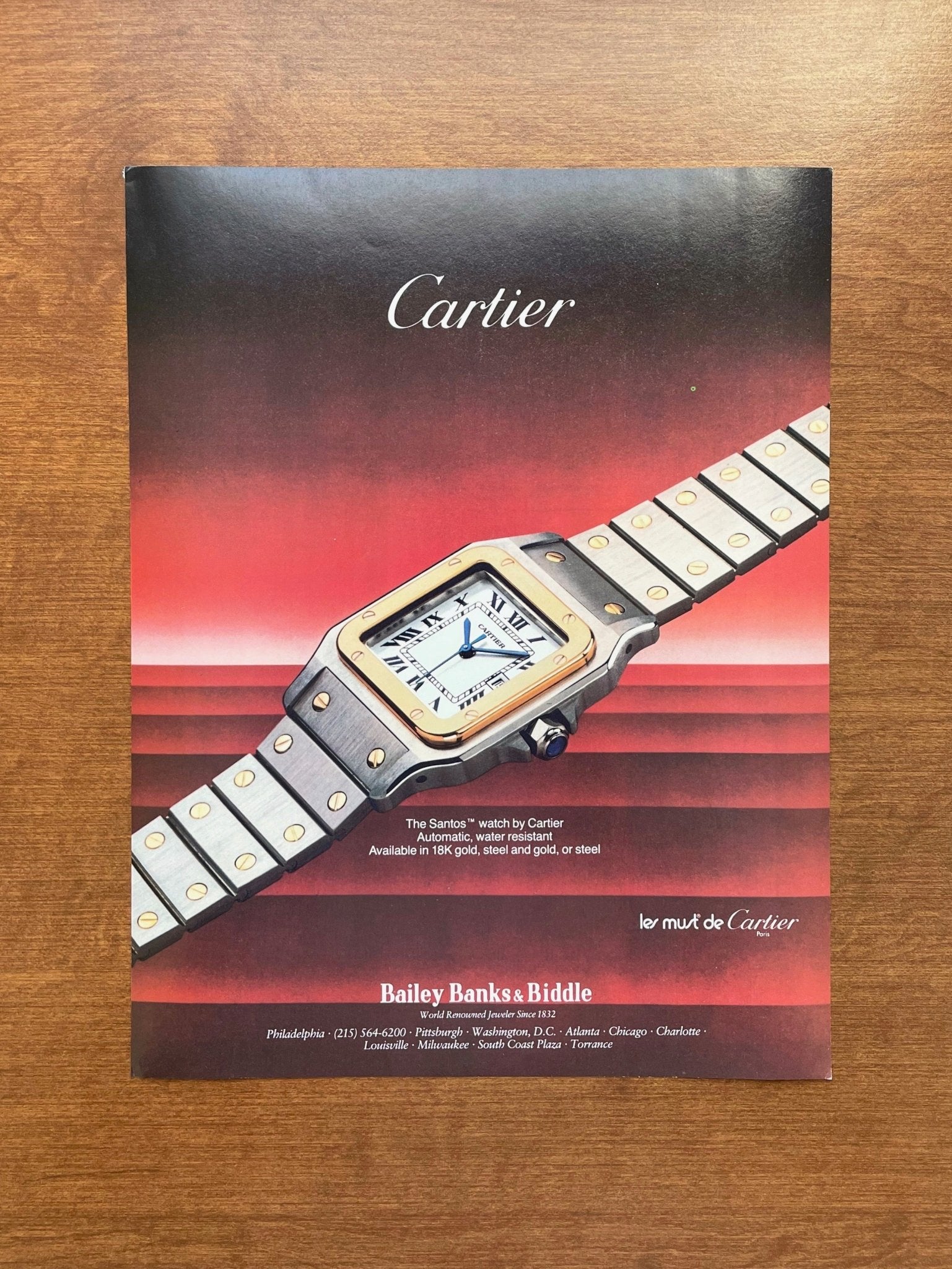 Cartier Santos at Bailey Banks & Biddle Advertisement