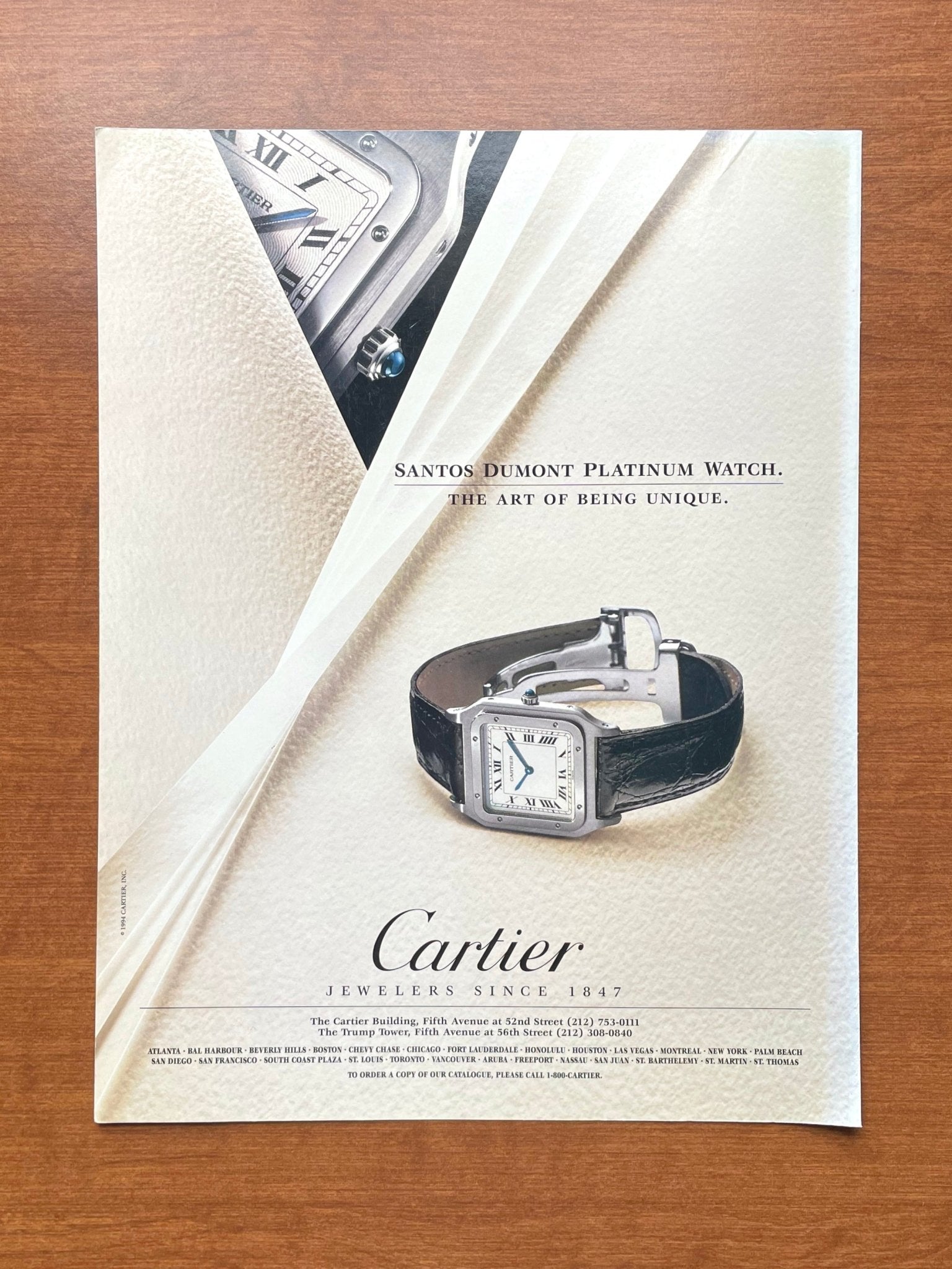 Cartier Add Cartier Santos Dumont Platinum Watch Advertisement | Ad Patina