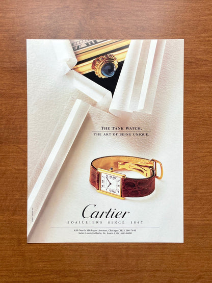 Cartier Tank Watch "Art of Being Unique" Advertisement