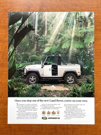Defender 90 "you're on your own." Ad Proof