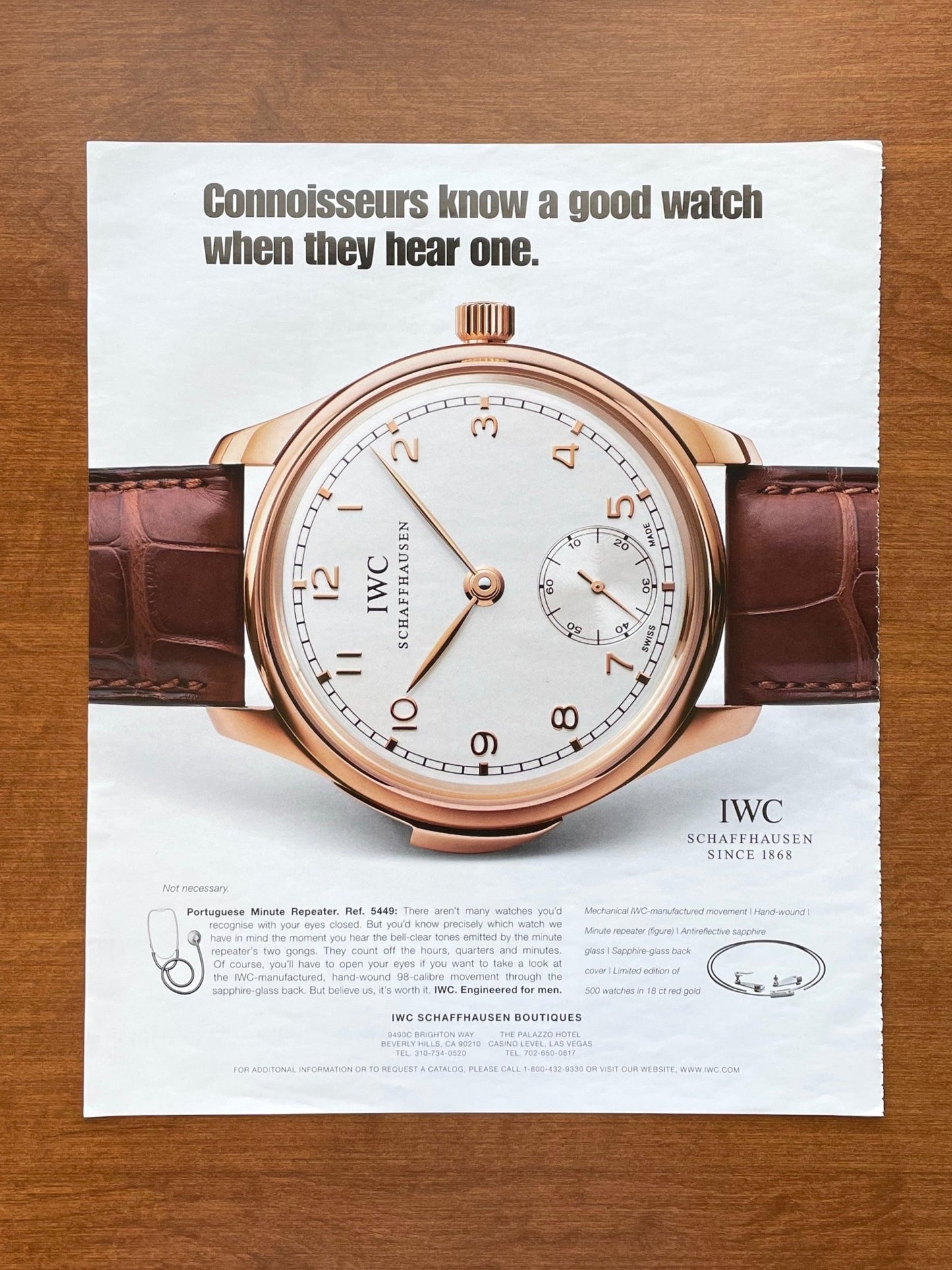 IWC Portuguese Minute Repeater Ref. 5449 Advertisement