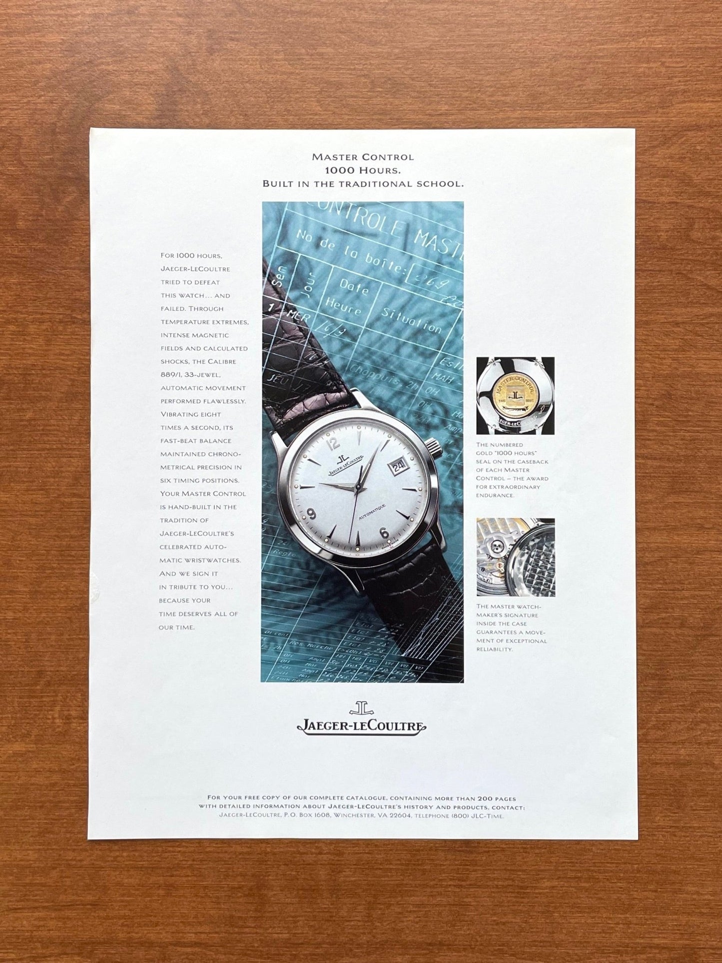 Jaeger LeCoultre Master Control Watch Advertisement