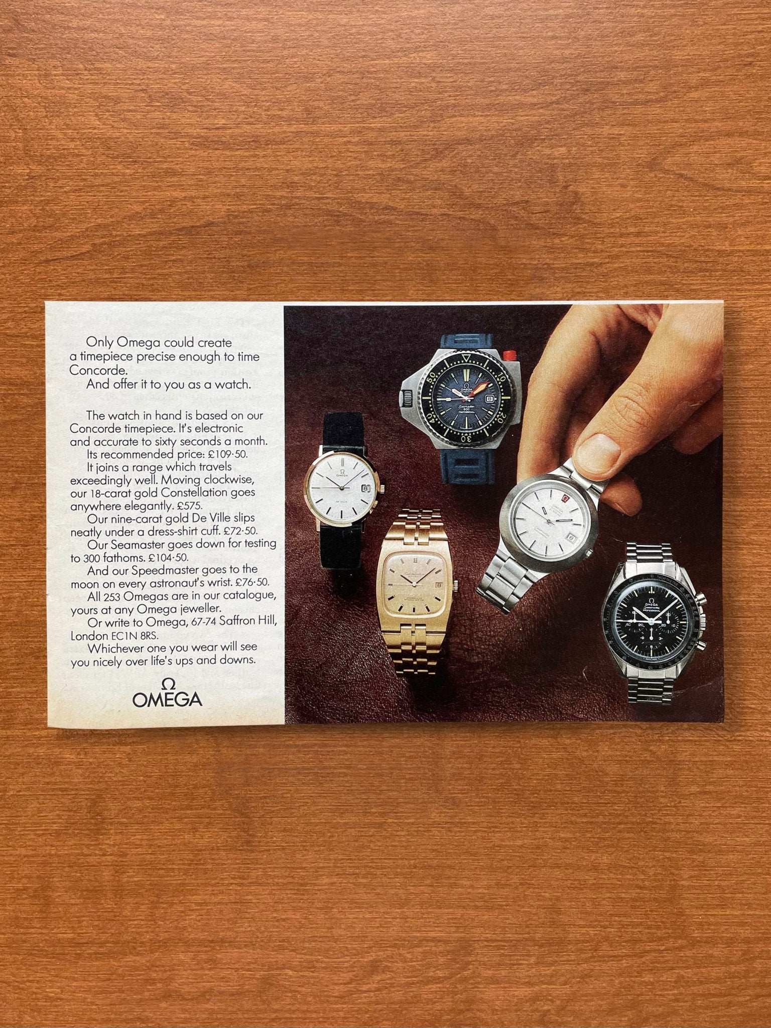 Omega Watches including Seamaster 600 and Speedmaster Advertisement