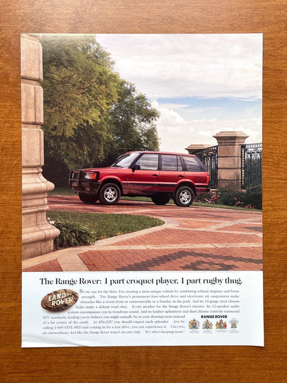 Range Rover "1 part croquet player, 1 part rugby thug." Ad Proof