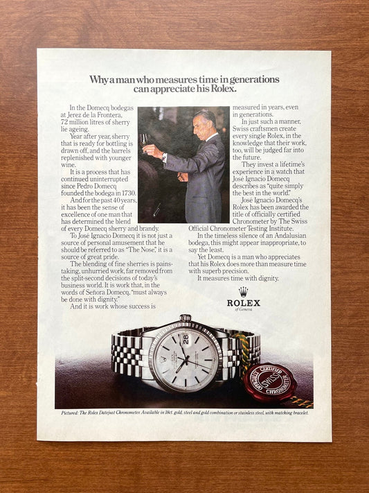 Rolex Datejust Ref. 1603 "can appreciate his Rolex." Advertisement