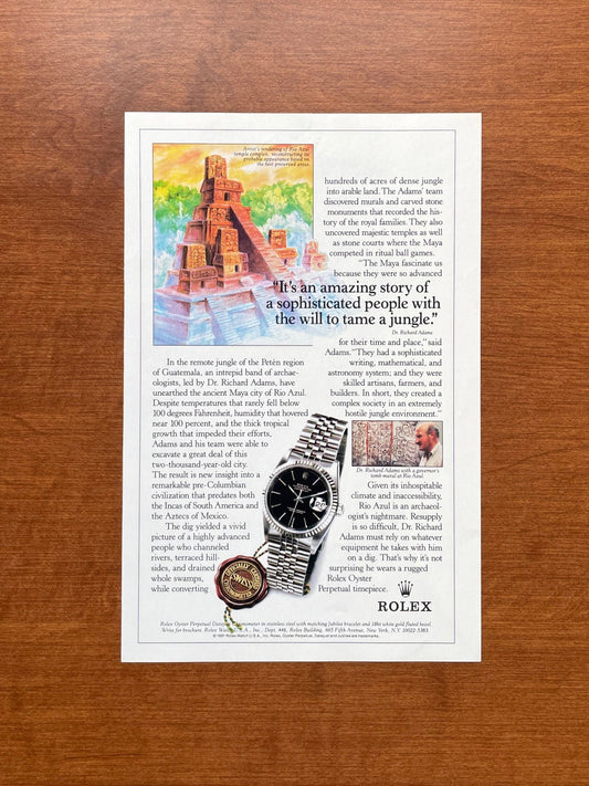 Rolex Datejust Ref. 16234 "will to tame a jungle." Advertisement