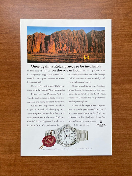 Rolex Explorer II Ref. 16570 "invaluable on the ocean floor." Advertisement