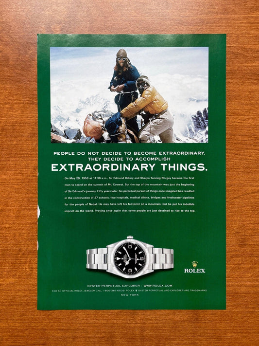Rolex Explorer Ref. 14270 "Extraordinary Things." Advertisement