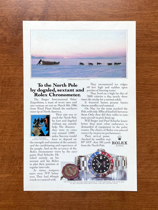 Rolex GMT Master Ref. 16750 "To the North Pole..." Advertisement