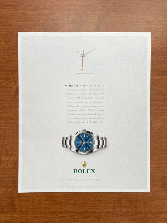 Rolex Milgauss Ref. 116400GV Advertisement
