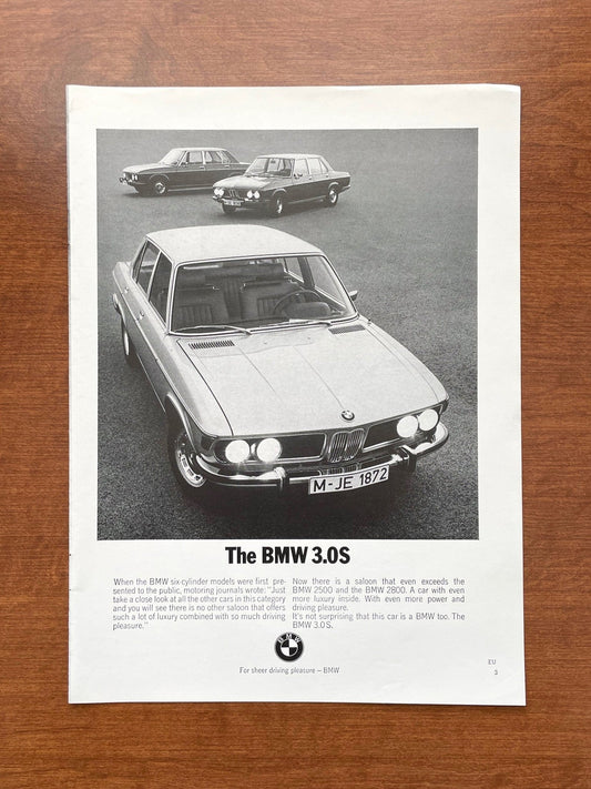 Vintage BMW 3.0S Advertisement
