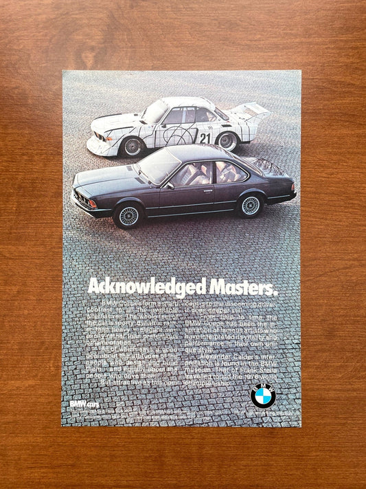Vintage BMW "Acknowledged Masters." Advertisement
