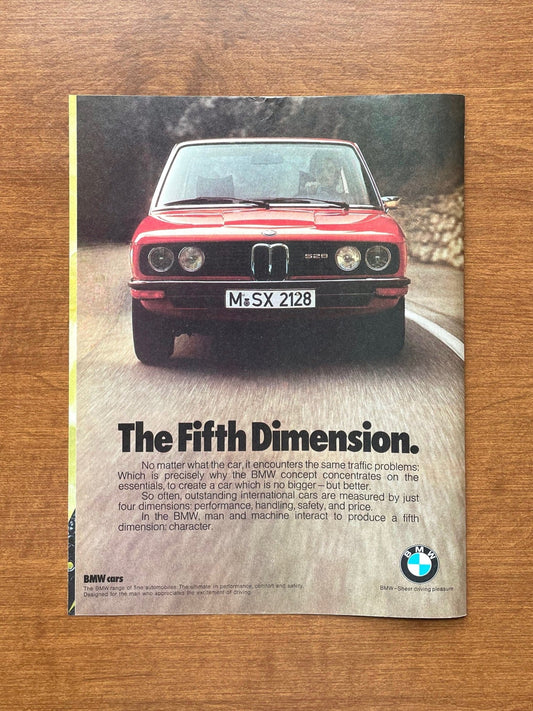 Vintage BMW "The Fifth Dimension." Advertisement