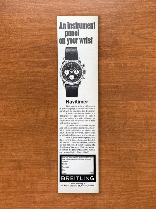 Vintage Breitling Navitimer "Instrument panel on your wrist" Advertisement
