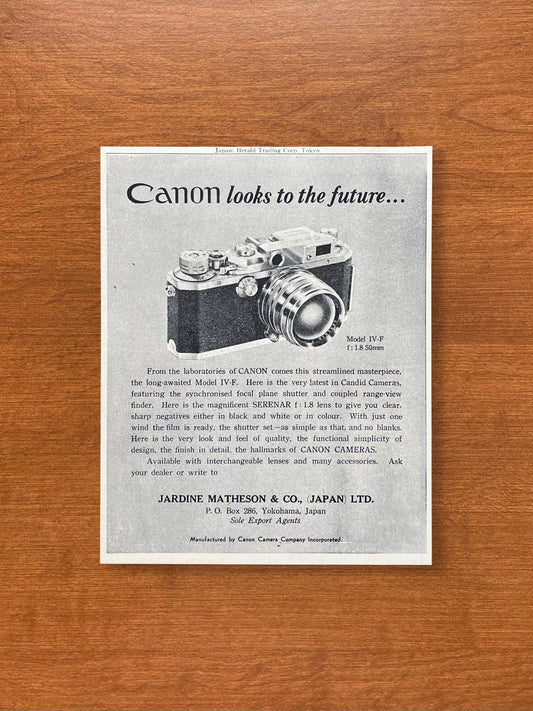 Vintage Canon Camera "Looks to the future..." Advertisement