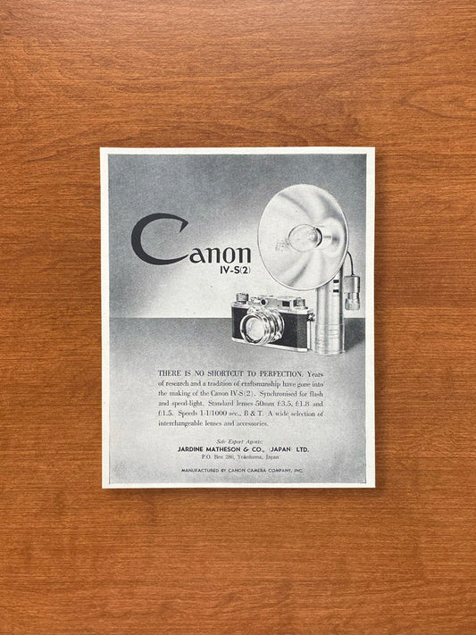 Vintage Canon Camera "There is no shortcut to perfection." Advertisement