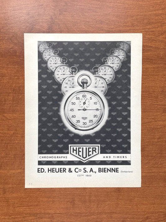 Vintage Heuer Chronographs and Timers Advertisement