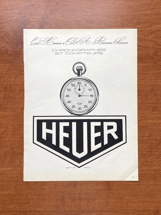 Vintage Heuer Shield Logo Advertisement