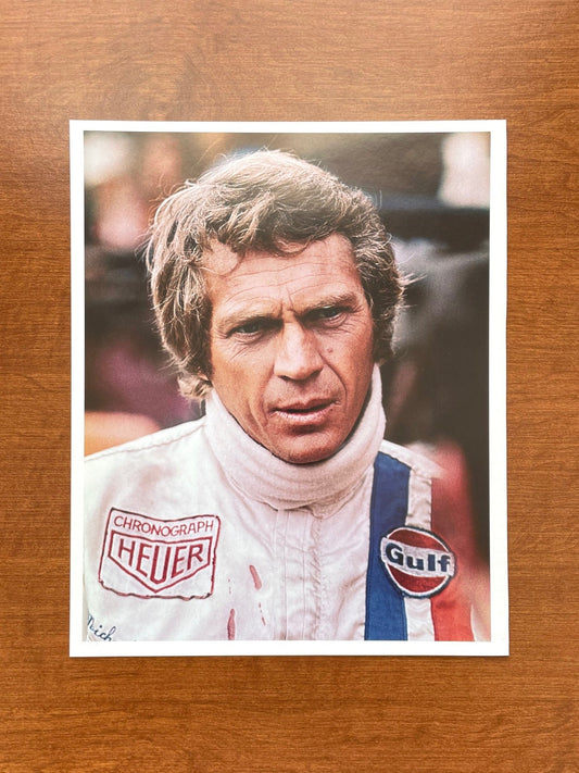 Vintage image of Steve McQueen from Le Mans film Advertisement