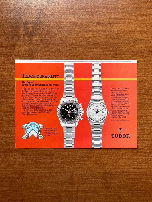 Vintage Tudor Oysterdates Chronograph and Prince-Quartz Advertisement
