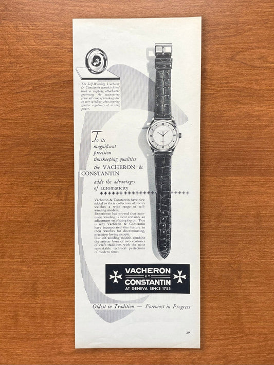 Vintage Vacheron Constantin Wristwatch Advertisement