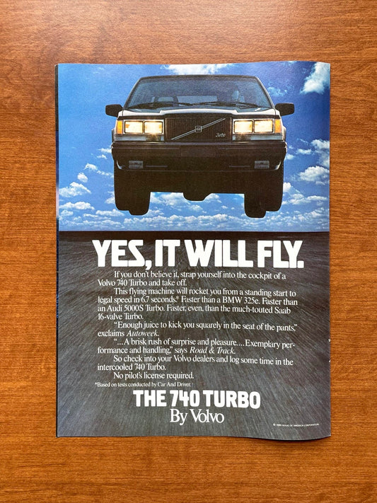 Volvo 740 Turbo "Yes, It Will Fly." Advertisement